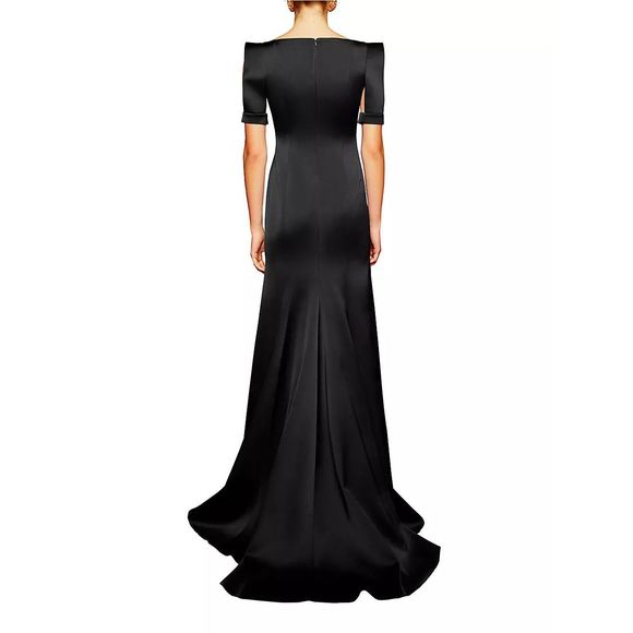 Ozgur Masur Satin Split-Sleeve Gown Size 4 $1796 - Picture 3 of 14